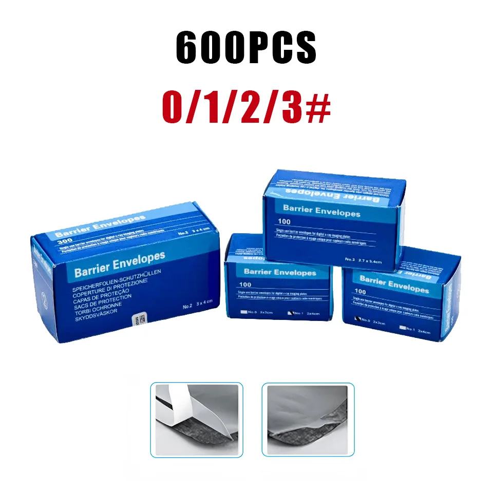 600Pcs Dental Digital X Ray Barrier Envelopes Scanner Phosphor Plate Protective Bags Size 0 1 2 3 Disposable Cover Supplies