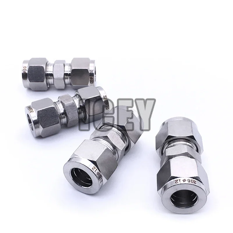Sleeve Connector SS304 Direct Connector Double Clip Socket Joint 3/6/8/10mm 1/8