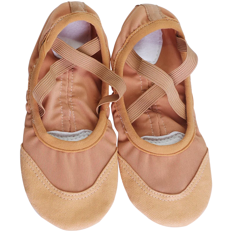 Zapatos de Ballet de malla elástica para mujer, zapatillas de Ballet de suela dividida suave para niñas, zapatos de baile de bailarina transpirables de alta calidad