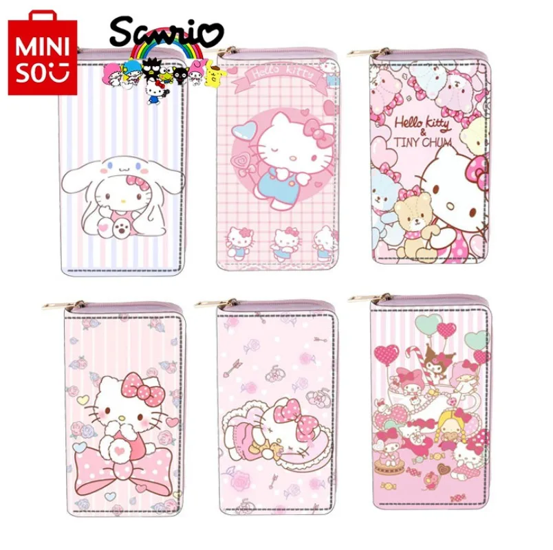 

MINISO 2025 New Women's Wallet Fashionable High Quality Multi Card Pocket Cartoon Versatile Large Capacity Women's Zero Wallet