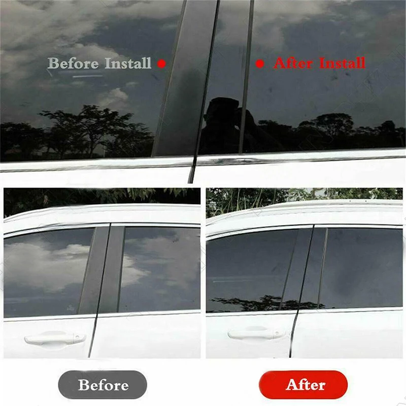 6Pcs Gloss Black Pillar Post Fit For Kia K3 Forte Sedan 2019 2020 2021 2022 2023 Window Sticker Cover Door Side Trim Decor Kit