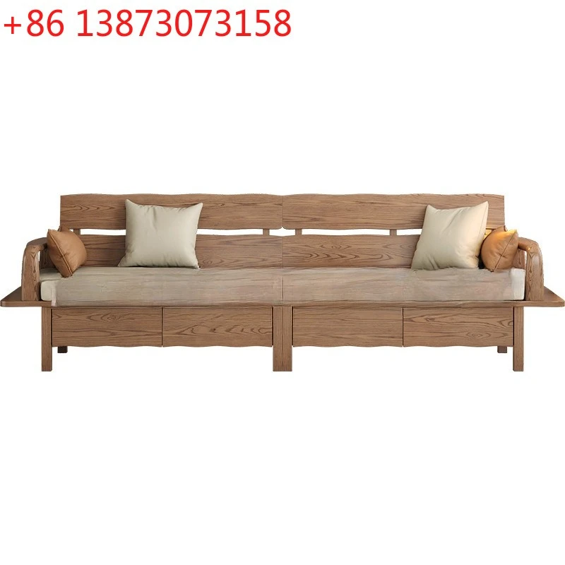 

Диван из массива дерева для небольшой квартиры, трехместный, из ясеня, всесезонный, с широким сиденьем, тканевый, 2025