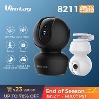 VIMTAG 2.5K Security Camera Indoor CCTV Camera WIFI 360° Auto Track IR Night Vision Human Detect Surveillance IP Camera for Home