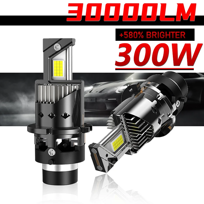 

2pcs Car LED Headlight Bulbs D2S D4S 300W 30000LM 6000K D2R D4R Canbus HID Turbo Auto Lamp Plug&Play 1:1 Replace Xenon Lights