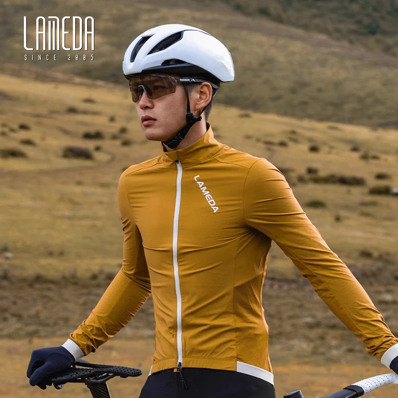 LAMEDA New Cycling Windbreaker Bicycle Jersey Long Sleeve Lightweight Men Windproof Breathable MTB Road Bike Top Clothes