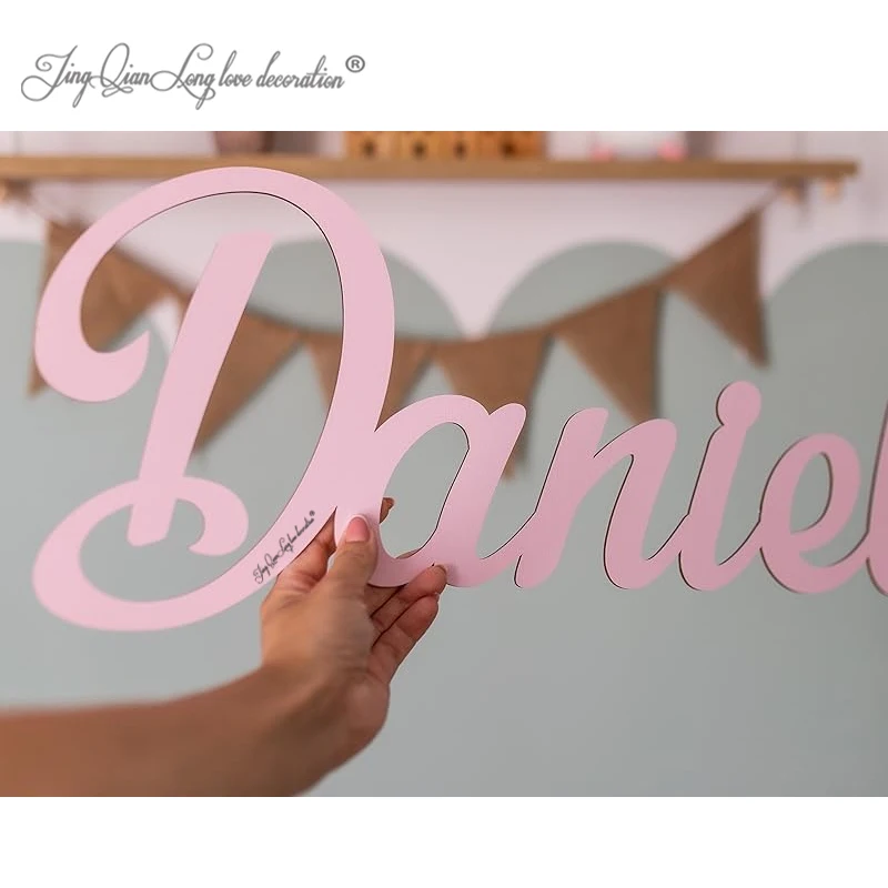 Name Sign for Nursery Wooden Name Plaque Baby Girl Wall Decor Boys Room Nameplate Birthday Laser Cut Letters Sign Grib Newborn