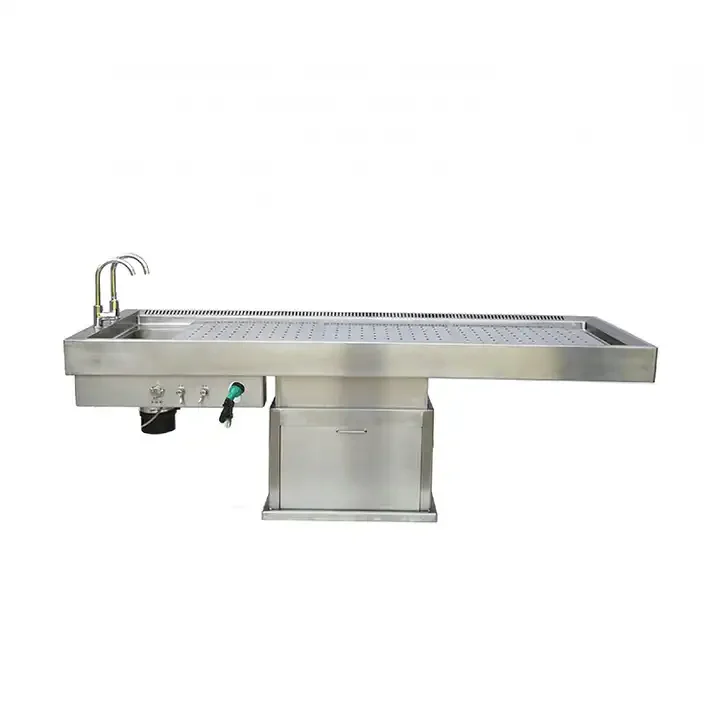 Stainless steel funeral embalming autopsy table trolley Mortuary Equipment Autopsy Table anatomical table