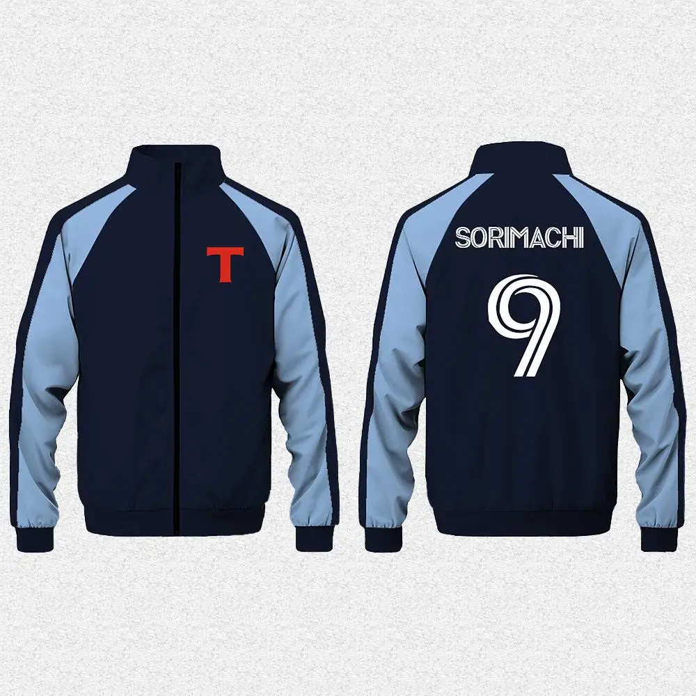 Captain Tsubasa Anime TOHO Team Uniform Fashion Football Uniform Men's Role Play Casual Jacket Customizable Stand Collar Jacket