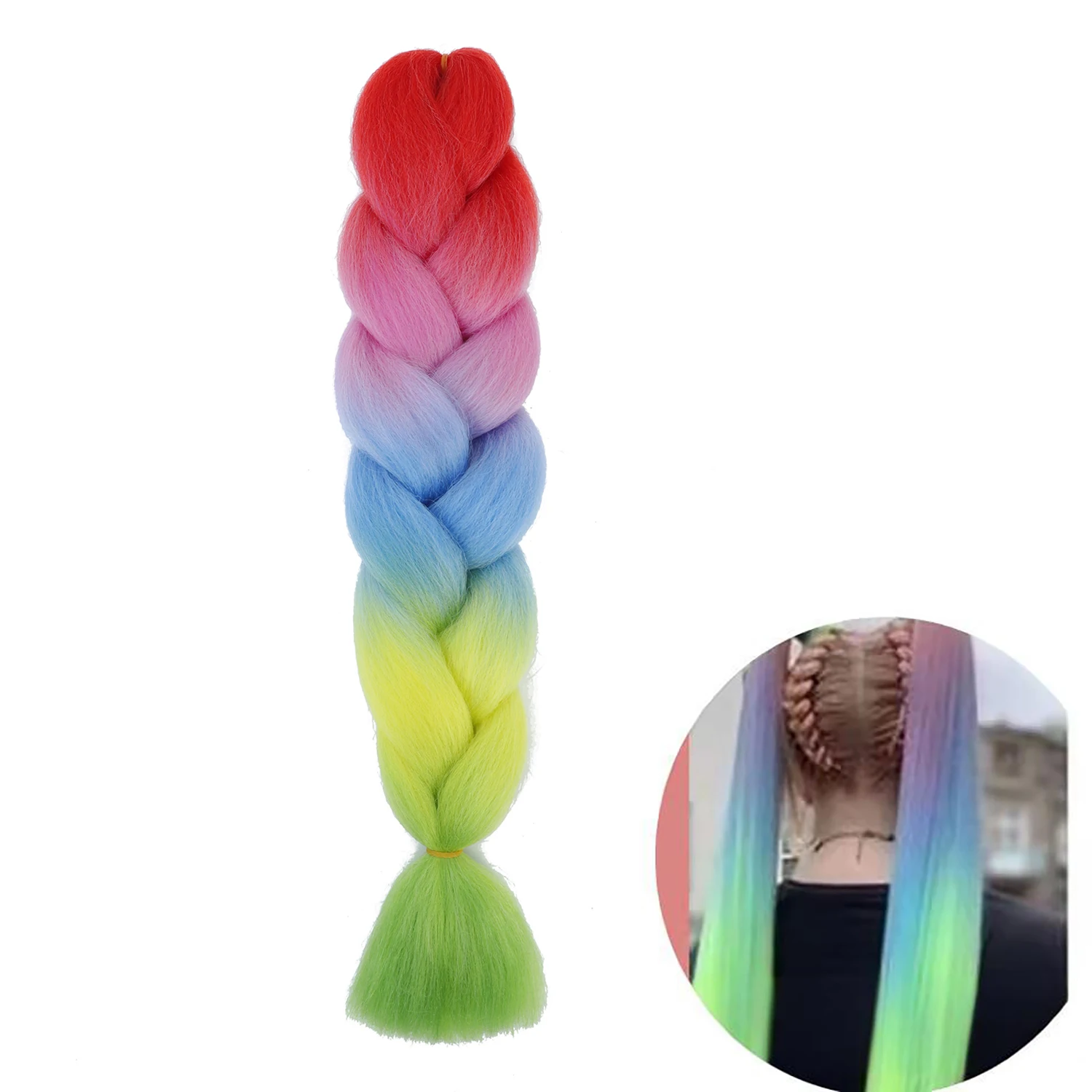 グラデーションカラー 24インチ ジャイアントブレイド 合成ブレイドヘアカラー アフリカ女性と子供向け デイリーヘアエクステンション クロシェウィッグ