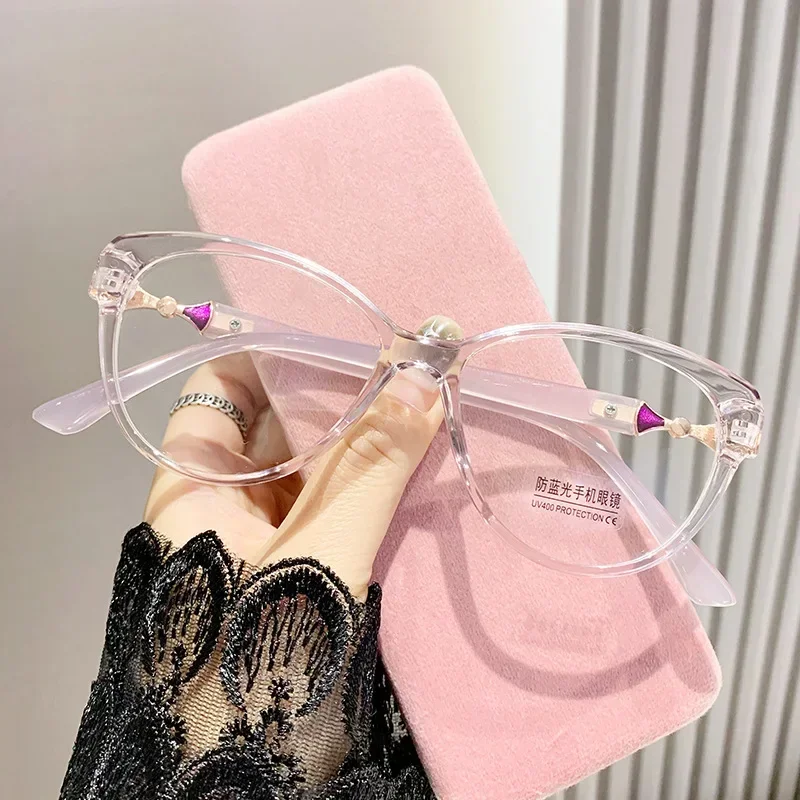 Damen Cat Eye Anti Blaues Licht Presbyopie Brille Neue Mode Ultra Licht Lesebrille Dioptrien 0 + 1,0 + 1,5 + 2,0 + 2,5 + 3,0 + 3,5 + 4,0 – Detail 1