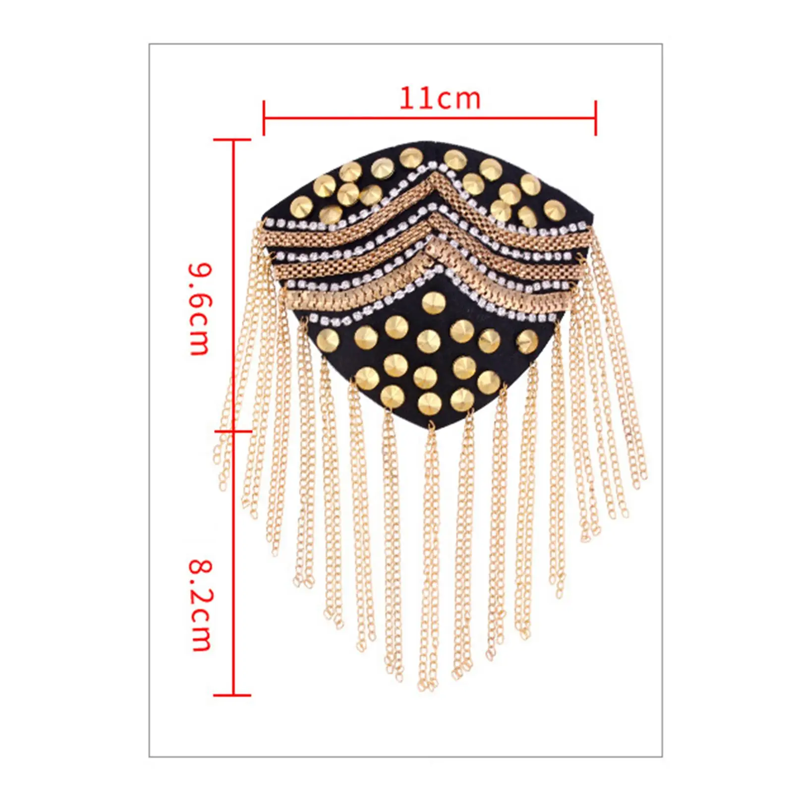 2x Tassel Epaulet Tassel Chain Shoulder Board Brooch for Uniform Halloween