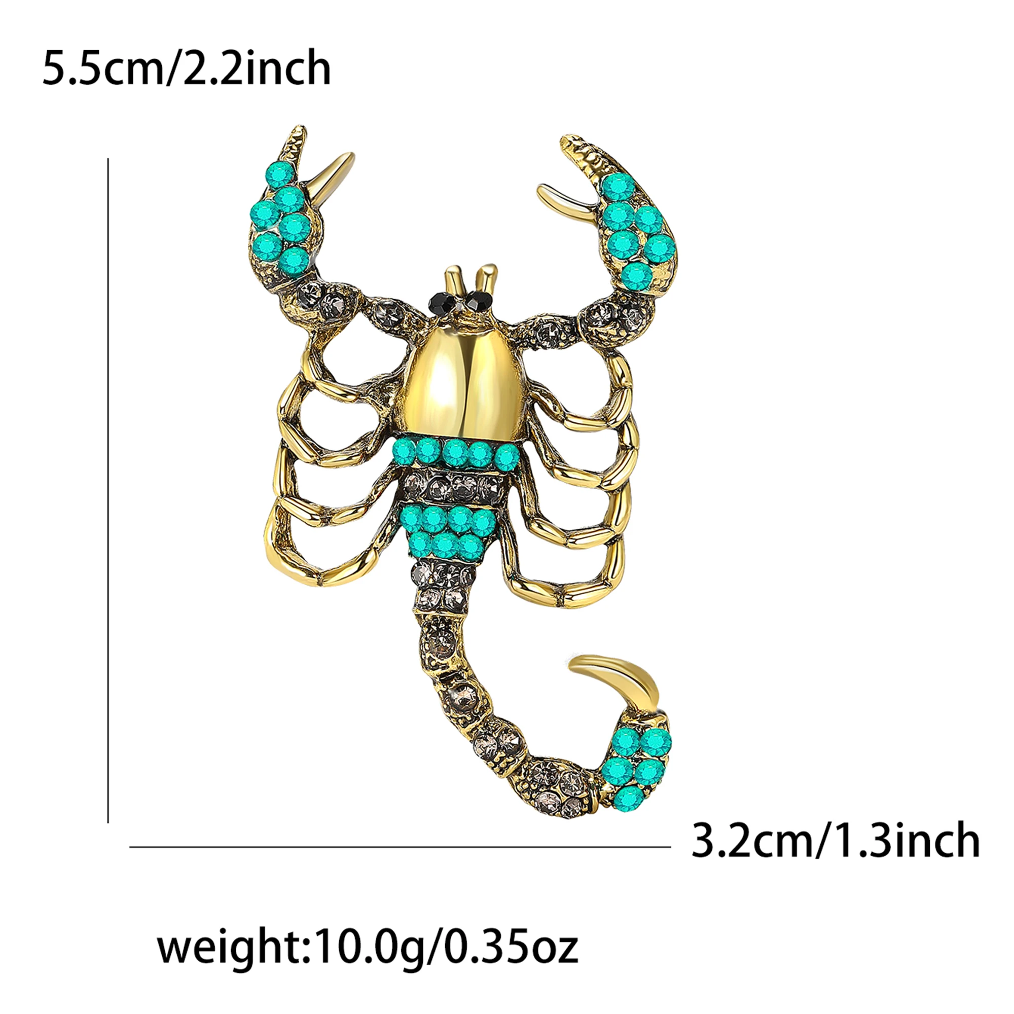 Rhinestone Scorpion Brooches for Women Unisex Insect Pins Event Funny Luxury Gifts New Year Friends Backpack Jewelry Decoration