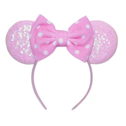 9.5 cm Big Size Pink Pattern Mouse Ears Headband For Girls 5