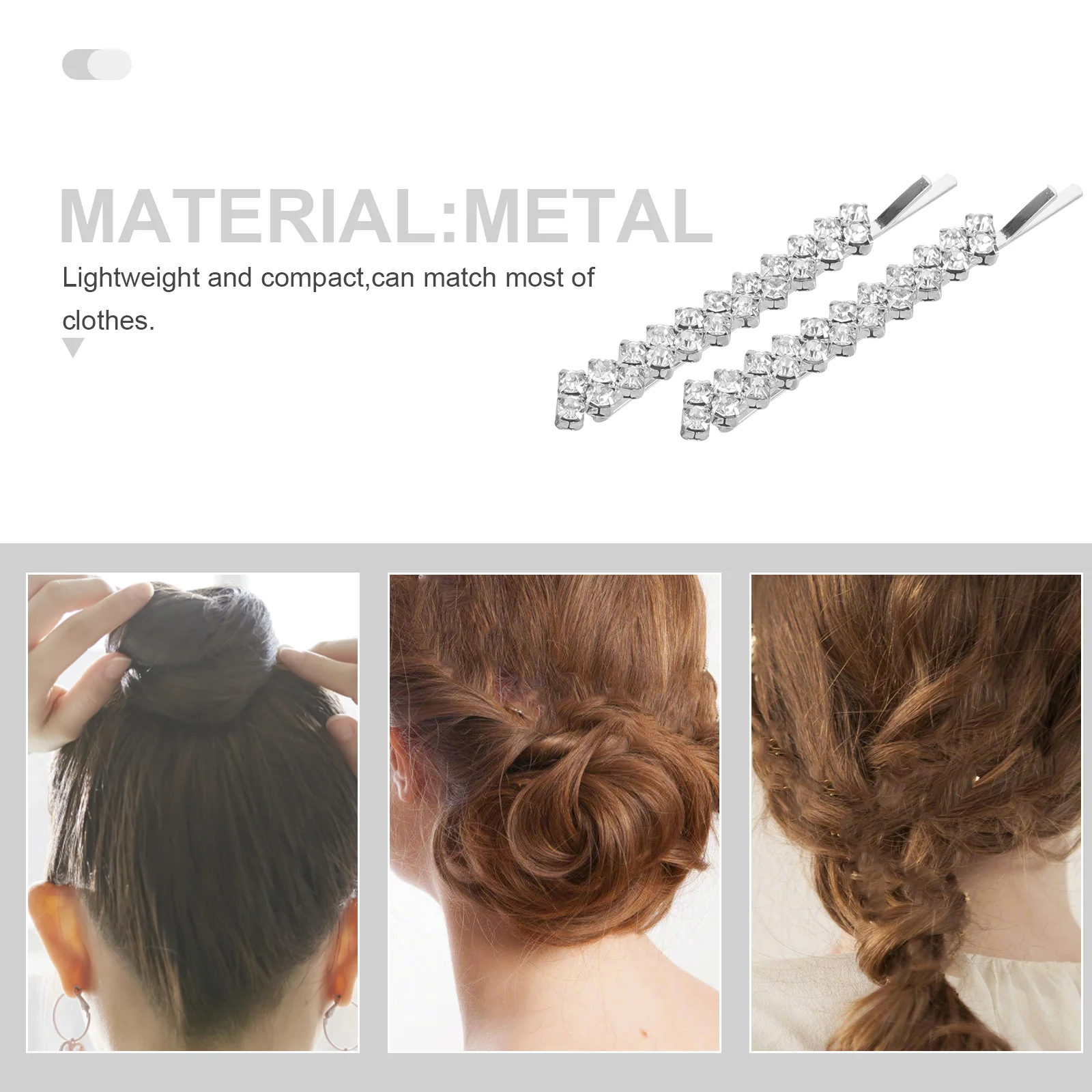 ラインストーン ヘアクリップ クリスタル ヘアピン ブライダル アクセサリー 女性用 メタル ヘアピン ゴールド シルバー