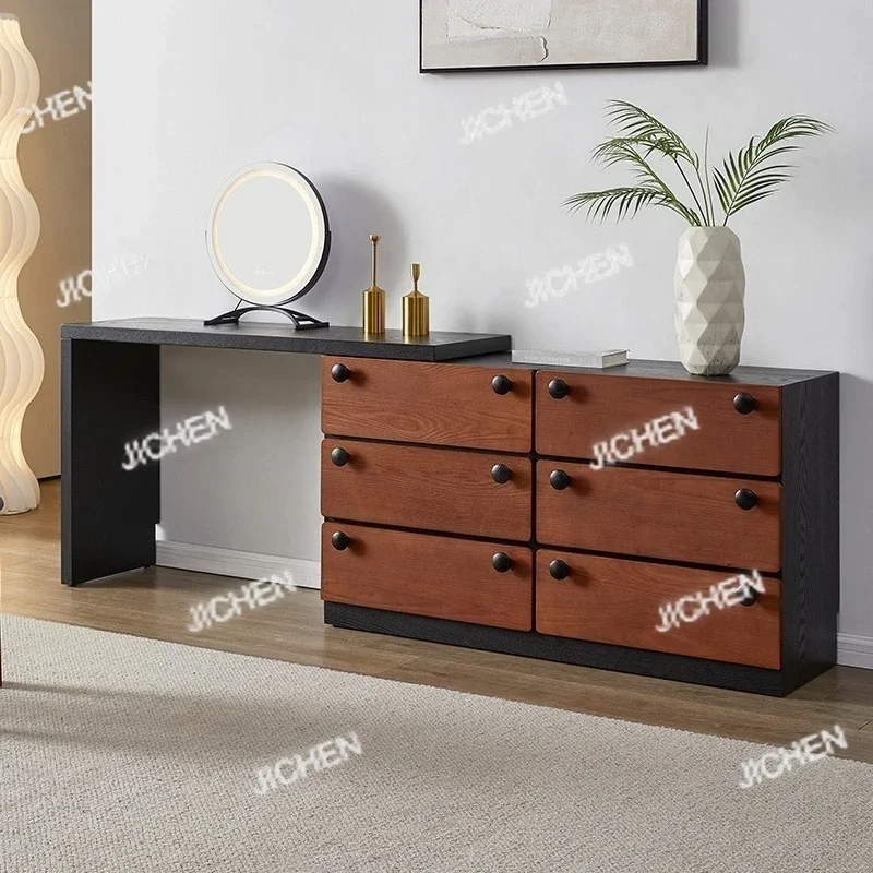 

JCRetro стиль выдвижной простой комод для главной спальни комод средний антикварный стиль прикроватный столик для макияжа шкаф для хранения