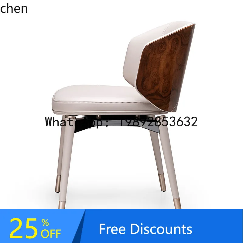 Cross-Border Export Chair Dining Chair Villa Genuine Leather High-End Modern Chair