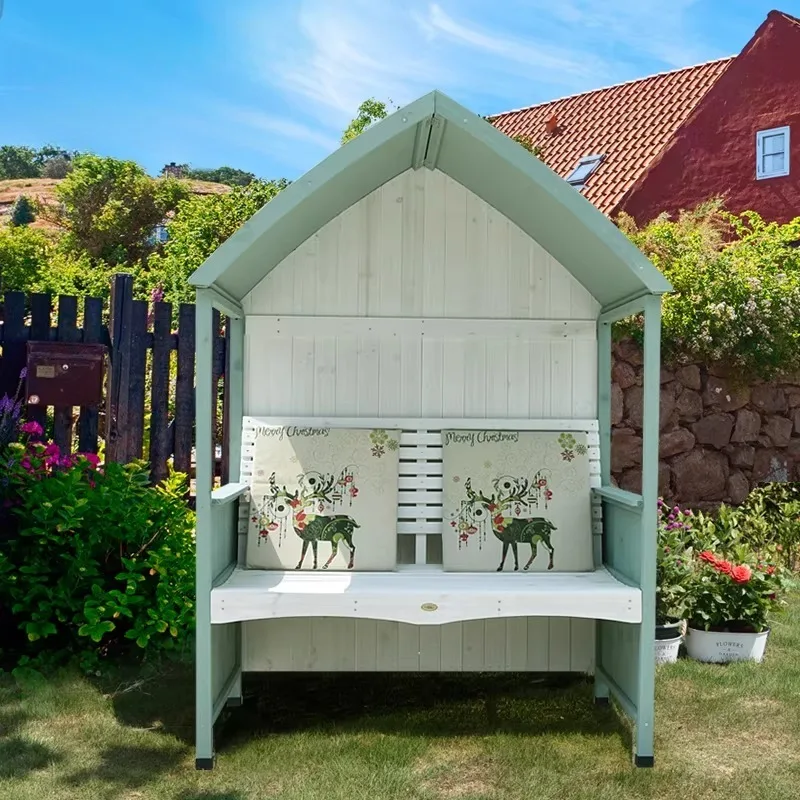 Home Gazebo, bench, outdoor solid wood courtyard, garden villa, European and American shade, simple double leisure balcony, farm