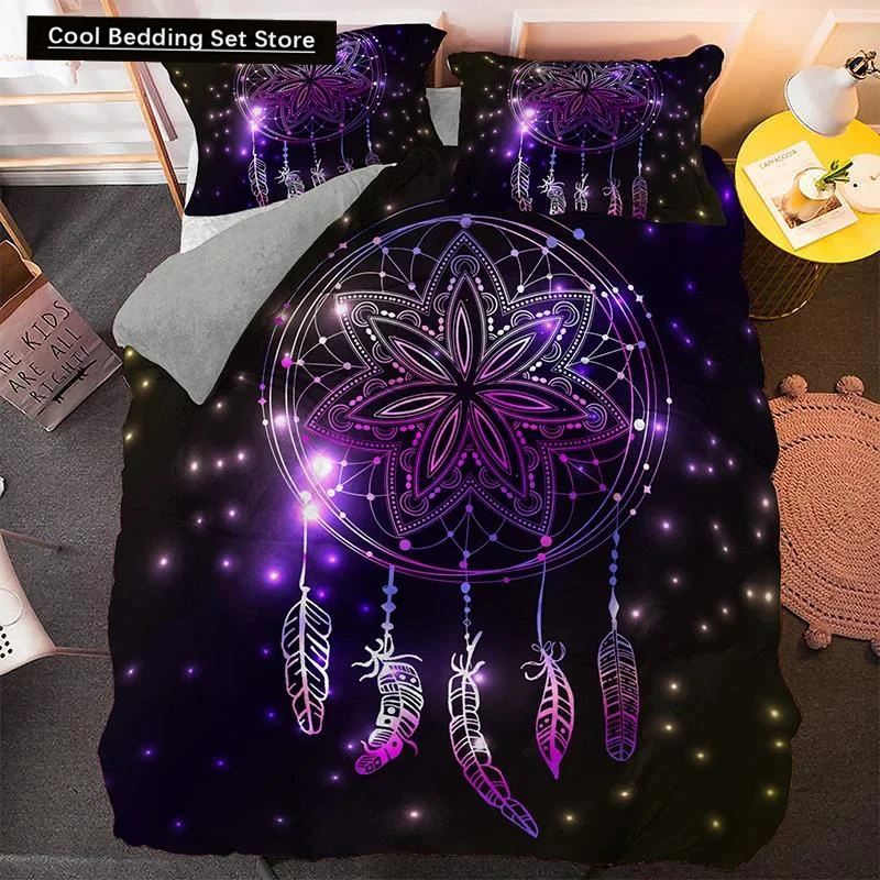 

Psychedelic Bohemian Dreamcatcher Bedding Set Single King Queen Size Duvet Cover With Pillowcase 3 PCS