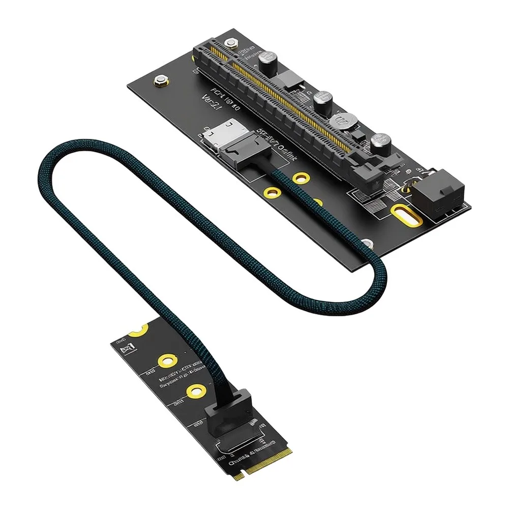 For M Key 2280 To PCI-e 4.0 X16 Extension Card With SFF-8612 Cable For NVMe SSD External For Gpu Desktop For Laptop Adapter
