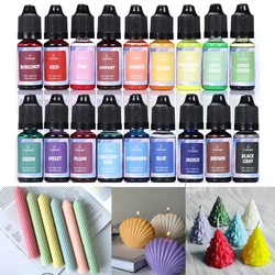 10ml Candle Soap Dye Resin Pigment 24 Color Liquid Colorant for DIY Candle Soap Mold Making Handicraft Material Supplies Pigment