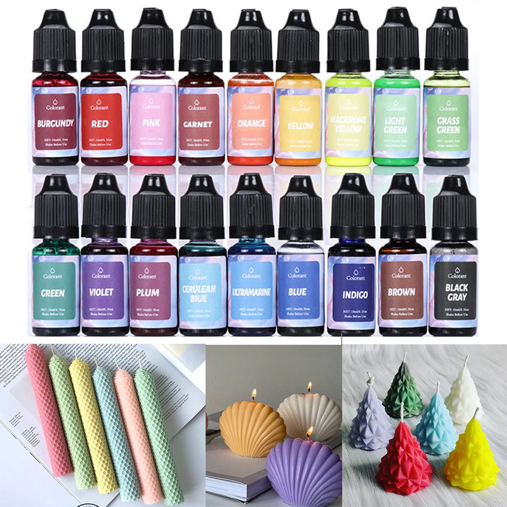 10ml Candle Soap Dye Resin Pigment 24 Color Liquid Colorant for DIY Candle Soap Mold Making Handicraft Material Supplies Pigment