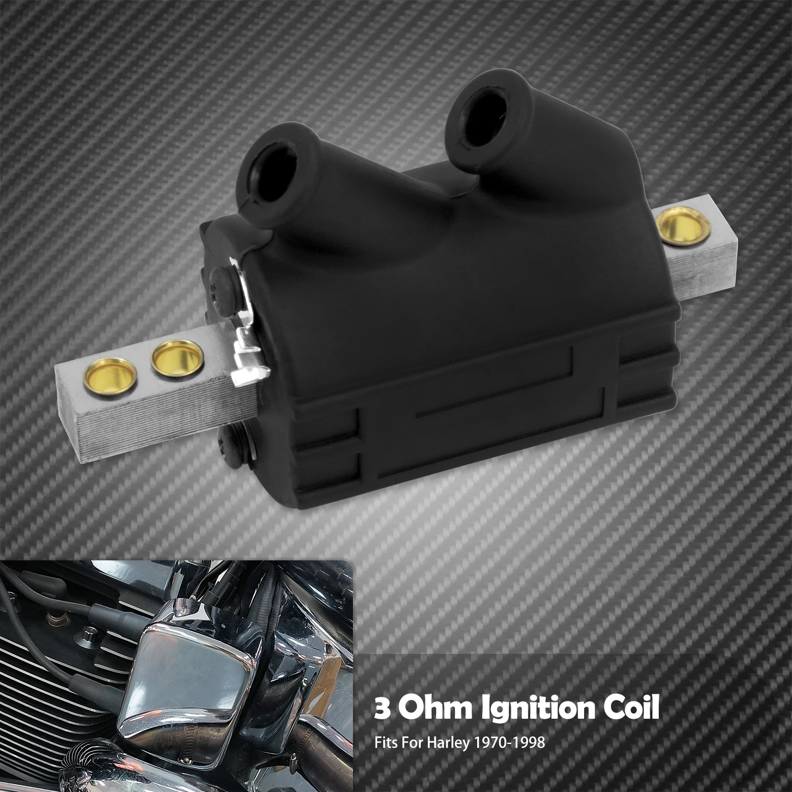 Motorrad 3Ohm/5Ohm Zündspule 12V Dual Feuer Ausgang Für Harley Big Twin 1970-1998 Touring FLH Dyna FXD Sportster 883 Softail
