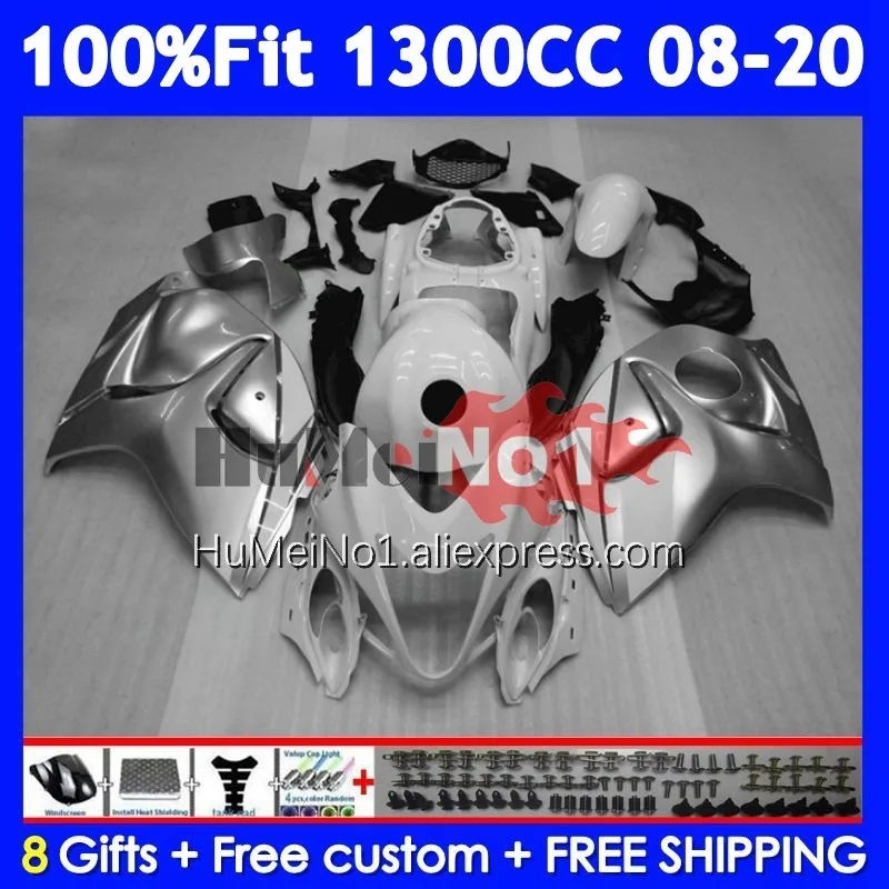 Fairing For SUZUKI GSXR 1300 Hayabusa GSXR-1300 127No.125 GSXR1300 2008 New silver 2009 2010 2011 2012 2013 14 15 16 17 18 19 20