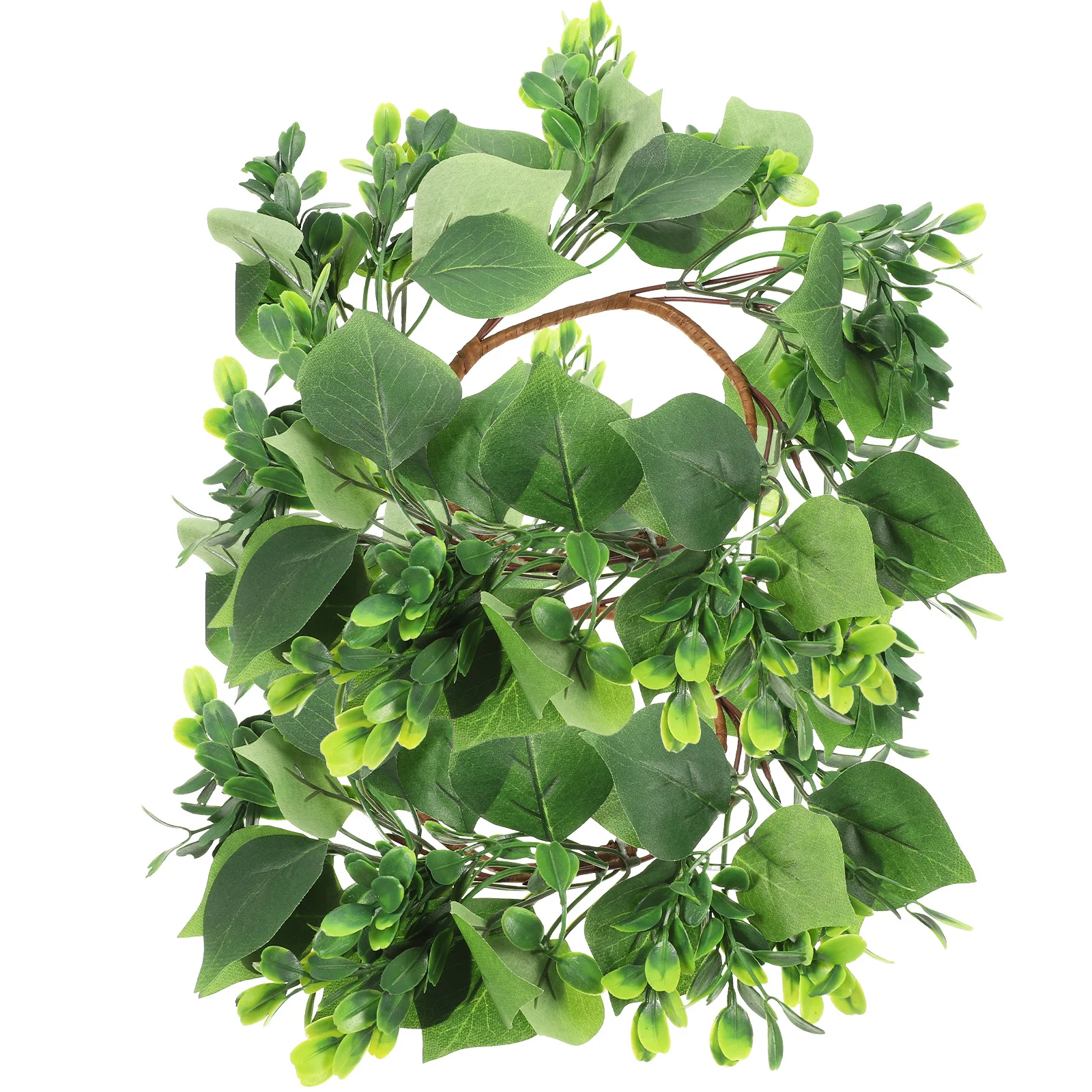 

2pcs Fake Leaf Rings Artificial For Pillars Table Decor Christmas Party Decoration Desktop Wreath Ring Xmas Wreath