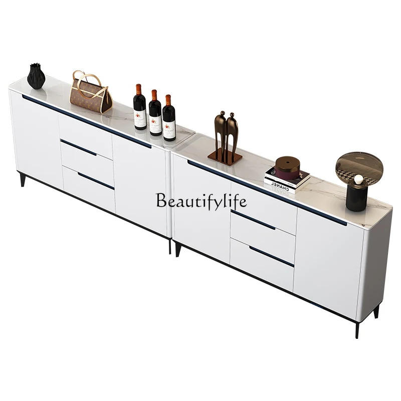 

Modern simple and ultra-thin side cabinet Italian wall rock slab locker