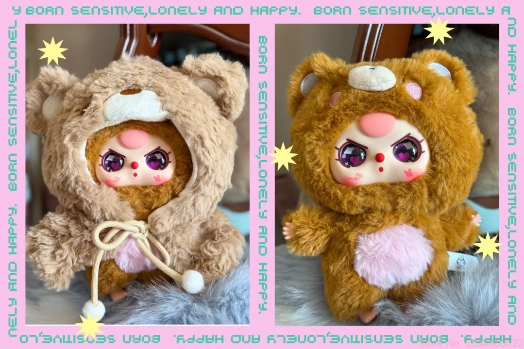 Nieuwe echte baby drie ik ben geen krijger serie mysterie doos schattig vinyl gezicht poppen blinde doos speelgoed verjaardagscadeau tas hanger