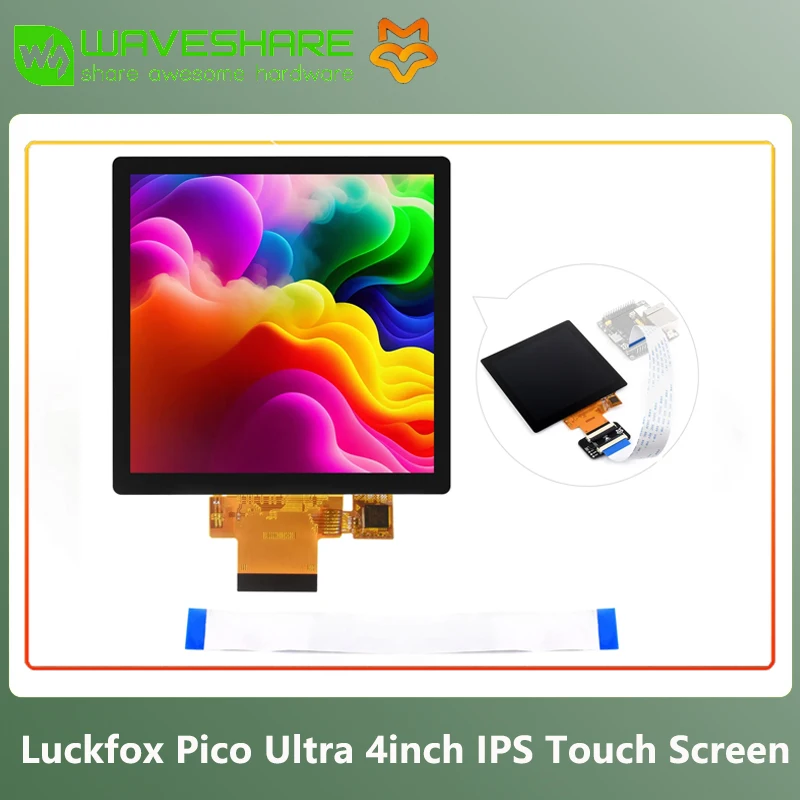 

Waveshare Luckfox Pico Ultra 4-дюймовый емкостный сенсорный экран IPS 480x480/720x720 пикселей RV1106 Linux Micro Deve Board