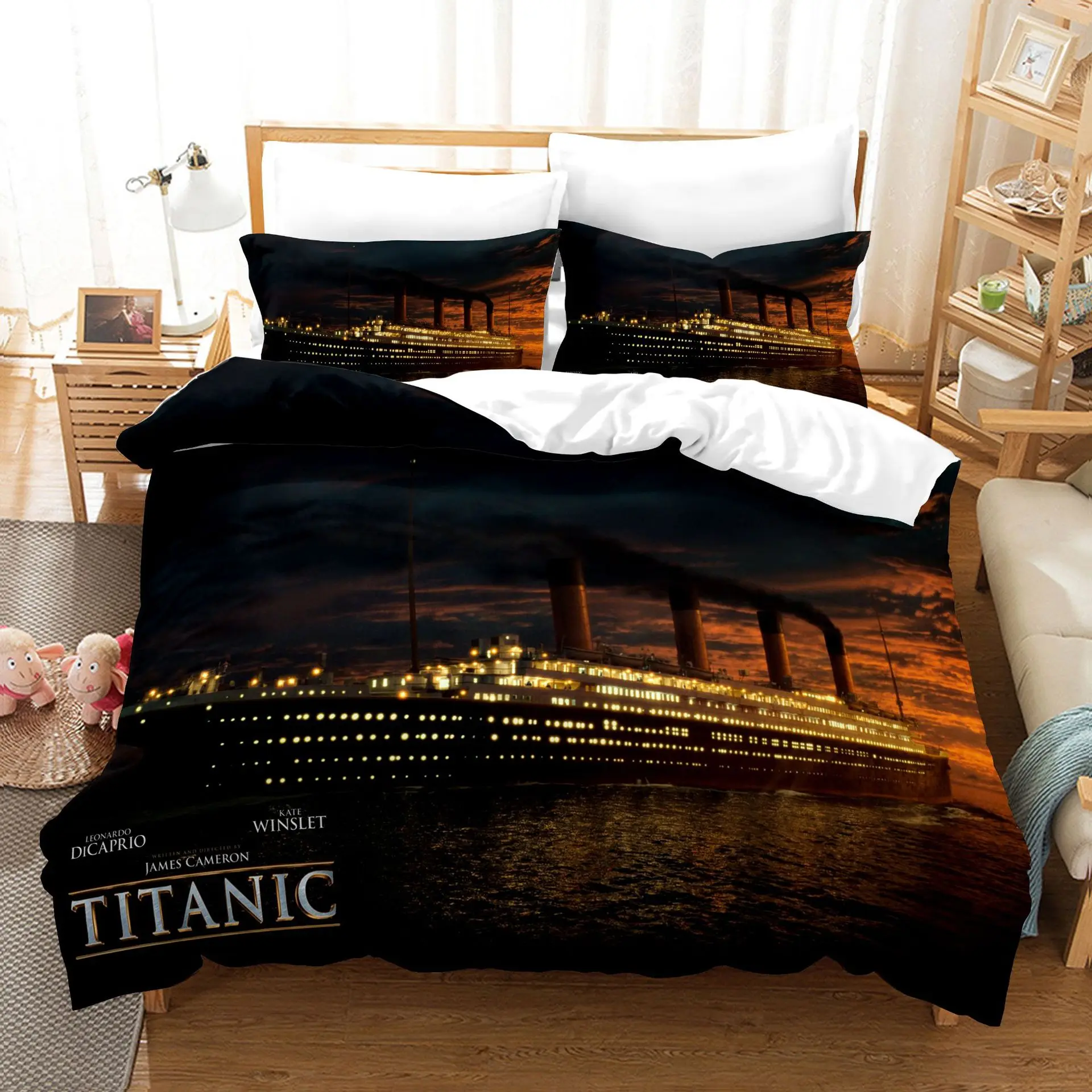 Titanic  Jack And Rose Bedding Set Duvet Cover Sets Comforter Bed Linen Queen King Single Size Dropship