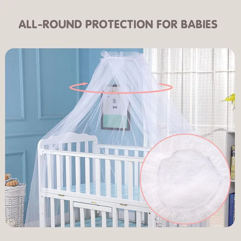 Summer Mosquito Net Baby Canopy Bed Net Stand Infant Cot Dome Mosquito Netting Hanging Bed Curtain Support Foldable Crib Tent view 5