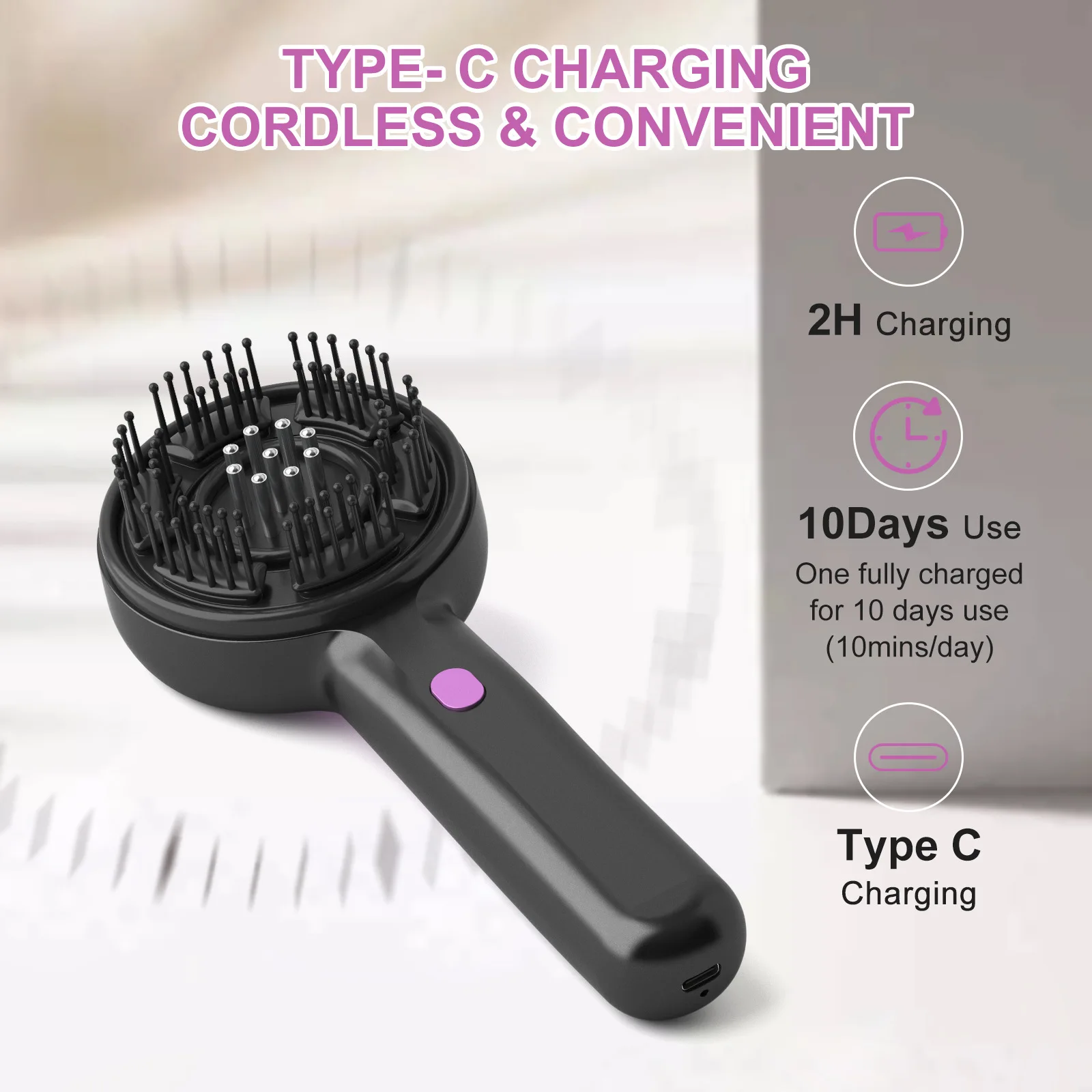 Electric Massage Comb Hair Activating Massager Scalp Medicine Applicator Hair Care Conduction Liquid Hair Growth Device