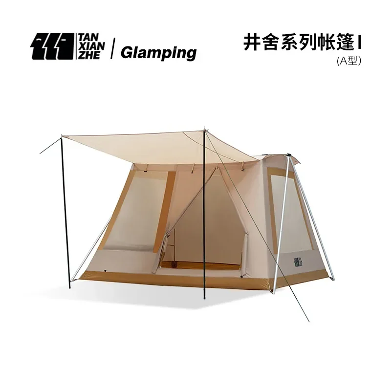 Spring Tent Outdoor Camping Thickened Rainproof Light Luxury Large Retro Canopy Convenient