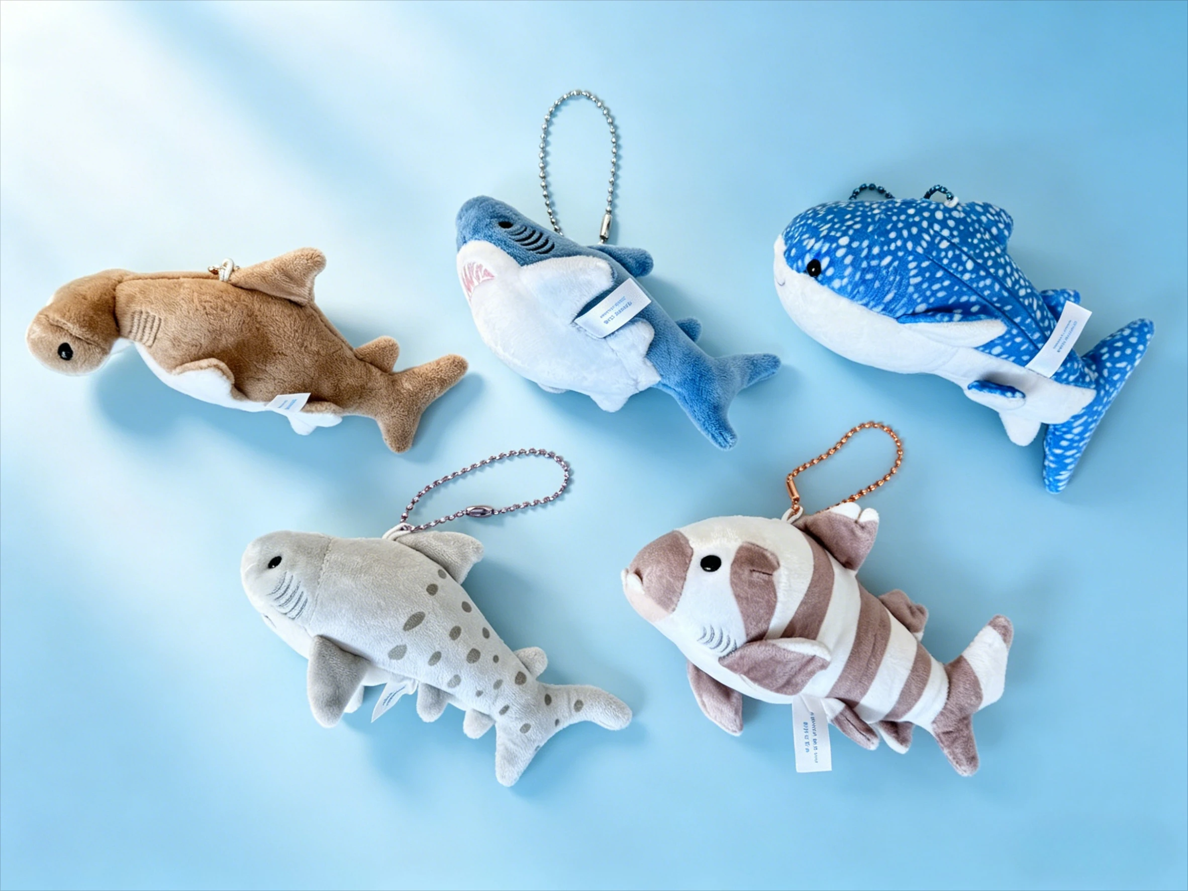 Original Capsule Toys Kawaii Plush Shark Whale Shark Great White Shark Sand Tiger Shark Hammerhead Cat Shark Pendant Figures