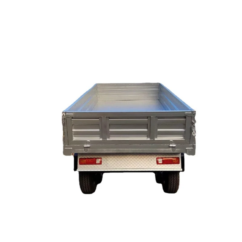 2 tons dump box board trailer, agricultural flat guardrail trailer with box board moving dock pulling tool truck
