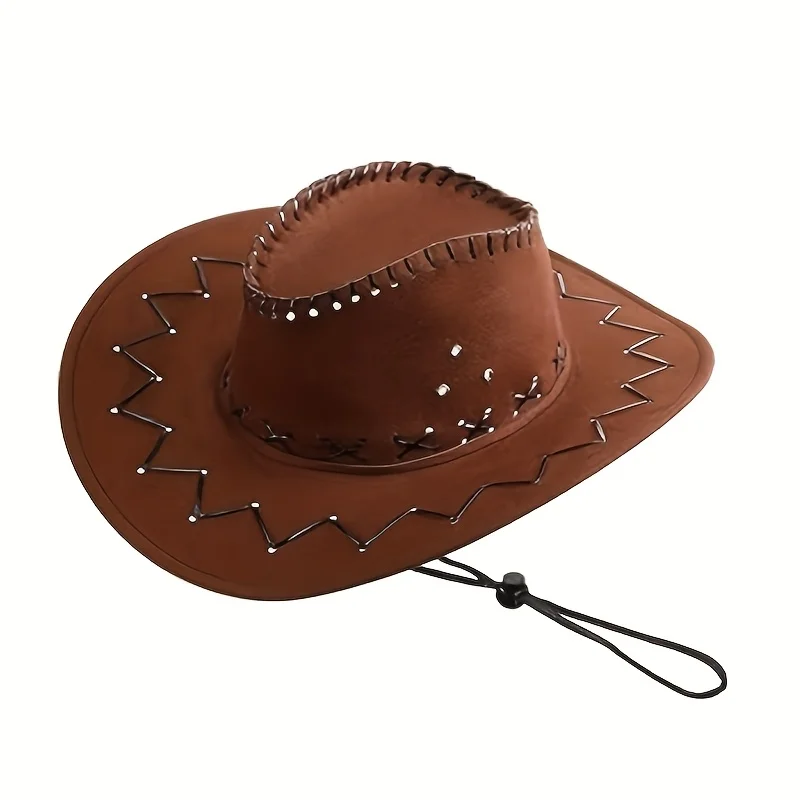 Cowboyhut für Herren und Damen, Western-Wildleder, Cowgirl-Hüte, Urlaubskappe, modisch, West-Kostüm, Party, Cosplay, Kopfbedeckung
