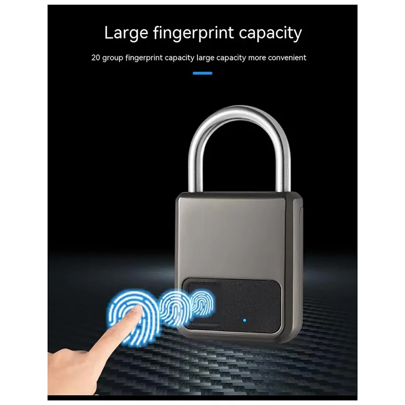 A86G-Smart Portable Fingerprints Tuya APP Pad Lock con supporto chiave USB per emergenza