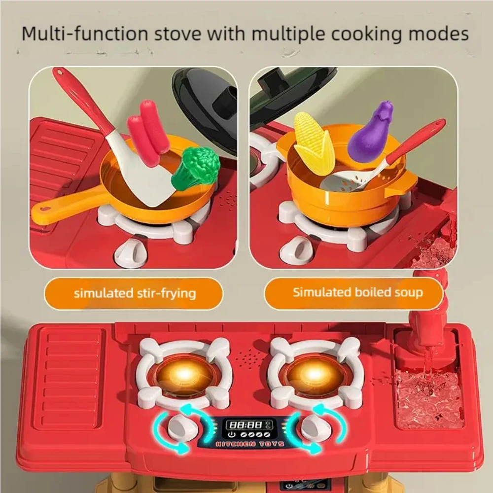 WizKidz Toy Kitchen Set for Boys and Girls with Realistic Lights and Sounds Simulated Food Cooking Stove Sprayer and Toy Sink