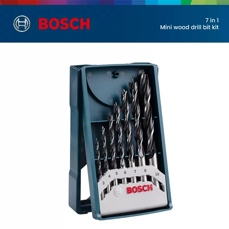 

Bosch 7 in 1 Bits 7Pcs Woodwork Mini Drill Bits Set Professional Accessory 3-10mm Suitable For Softwood Hardwood