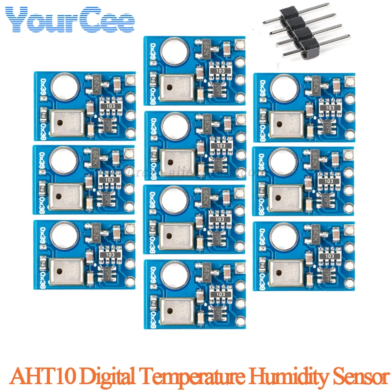 10pcs/1pc AHT10 High Precision Digital Temperature Humidity Sensor Measurement Module IIC 1.8-3.6V Replace DHT11 SHT20 AM2302