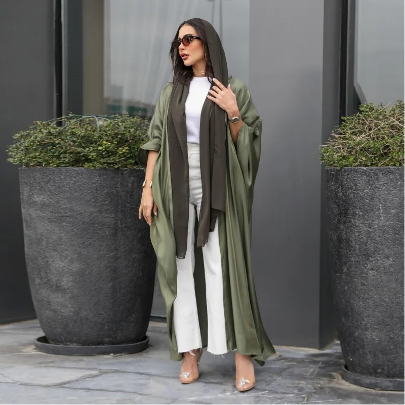 Open Batwing Abaya Dubai Luxury Muslim Clothing Women Arabic Dress Woman Moroccan Kaftan Woman Modest Dress Caftan Femme