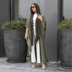 Otwarty Batwing Abaya Dubai luksusowa odzież muzułmańska kobiety arabska sukienka kobieta marokański Kaftan kobieta skromna sukienka kaftan Femme