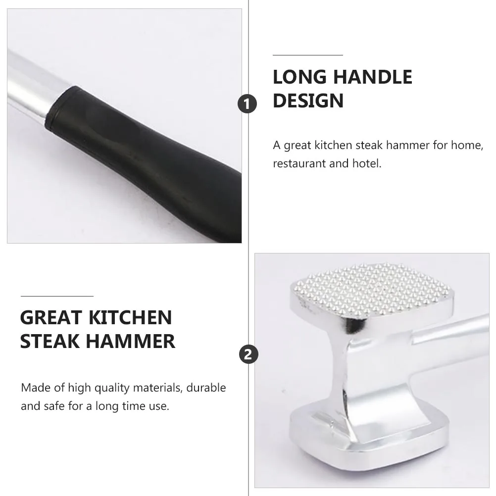 

Aluminum Steak Hammer Double Sided Meat Tenderizer Kitchen Tool Material Long H Easy Clean Great for Home Restaurant