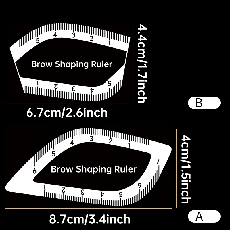 Strumento professionale per stencil per microblading con arco per mappatura sopracciglia, righello modellante riutilizzabile per truccatori permanenti