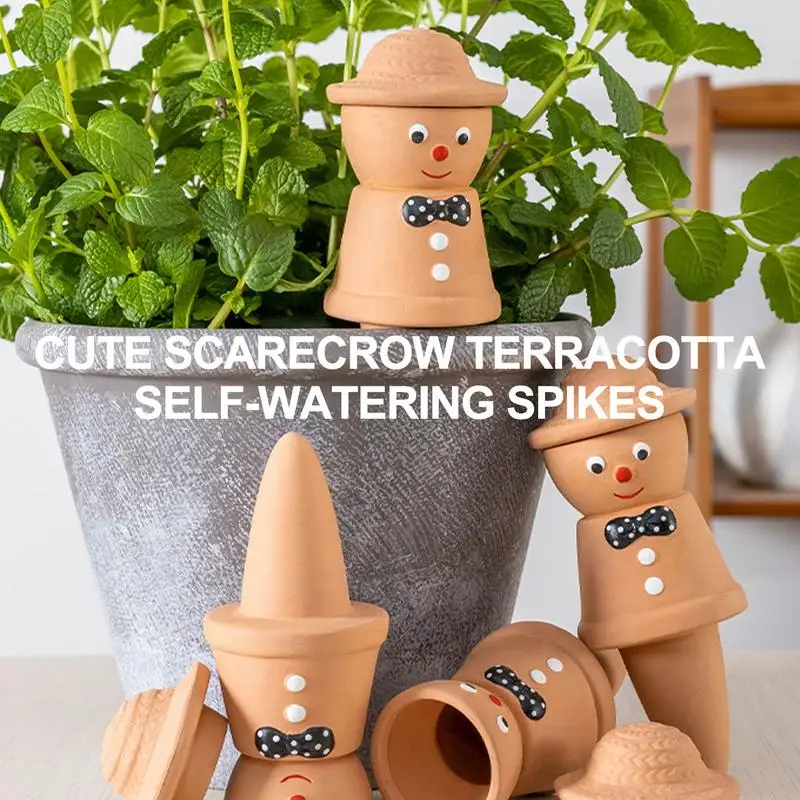 4PCS Clay Watering Spikes Automatic Watering Device Garden Drip Irrigation Control System Scarecrow Stakes For Working Place