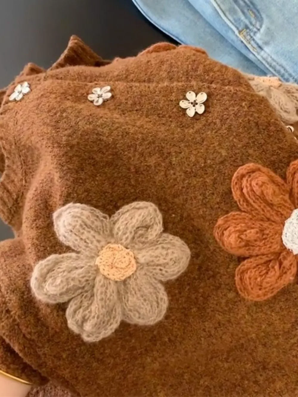 O Neck Lazy Panelled Knit Cardigan All-match Exquisite Literary Sweaters Neploe Loose Warm Jacquard Elegant Handmade Pull Femme