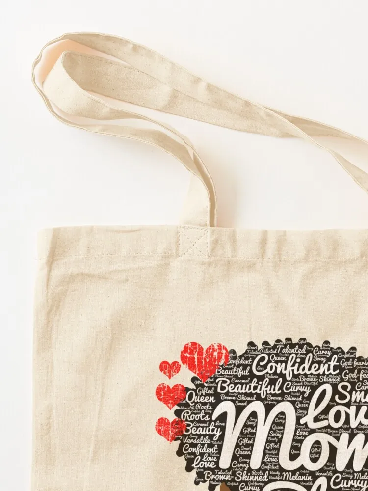 African American Mom Words in Afro Gift Tote Bag Gift bag shopping bag logo hand ladies Fabric
