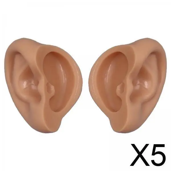

5xDoll Ears Plastic Reusable Fake Ears Toy Ears for Rbl Neo Blythe Makeup Light Brown S